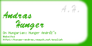 andras hunger business card